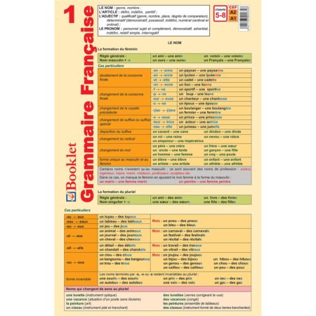 Pliant Grammaire Française 1