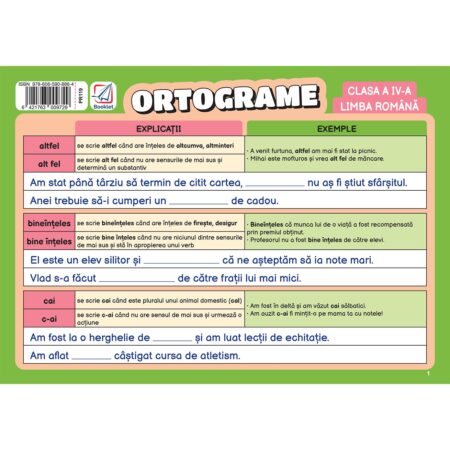 Pliant Ortograme - clasa a IV-a